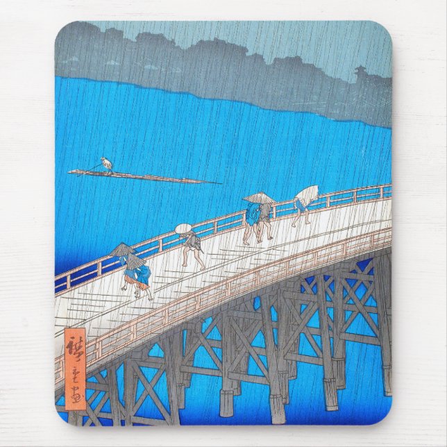 Downpour by Hiroshige Mouse Pad (Front)
