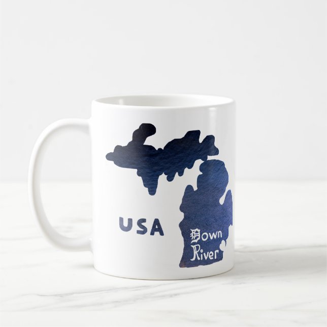 Downriver Michigan River Coffee Mug (Left)