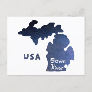 Downriver Michigan River Postcard