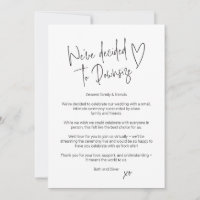 Downsize Wedding Announcement Card