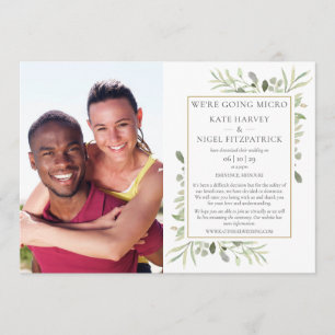 Downsized Micro Greenery Photo Wedding Invitation