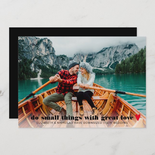 Downsized Micro Wedding Photo Announcement (Front/Back)