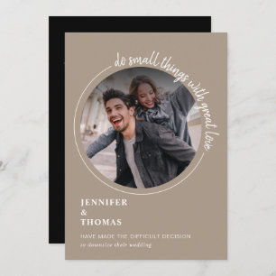 Downsizing micro Wedding Announcement desert sand