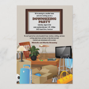 Downsizing Moving Housewarming Party Announcement