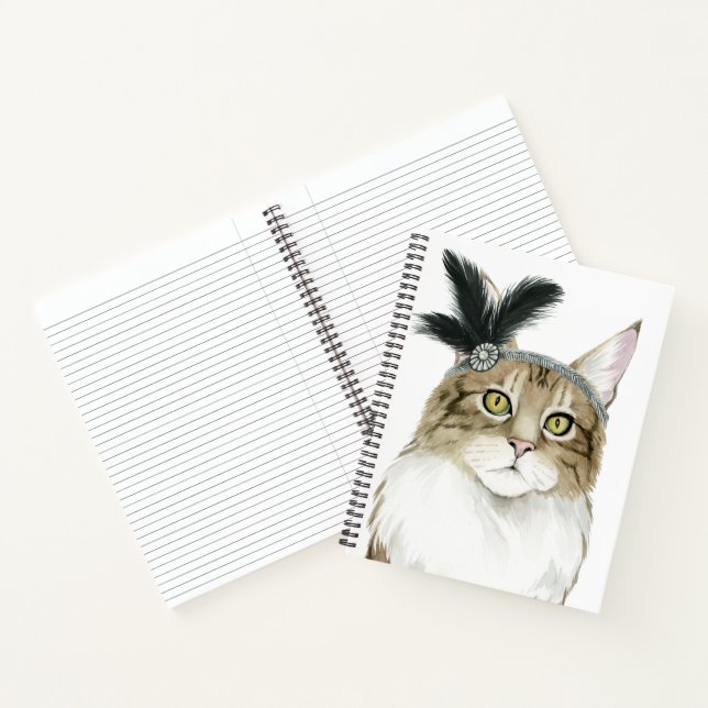 Downton Cat | Adorned With Feathers Notebook (Inside)