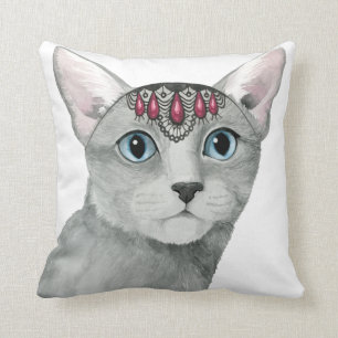 Downton Cat   Bejeweled Cushion