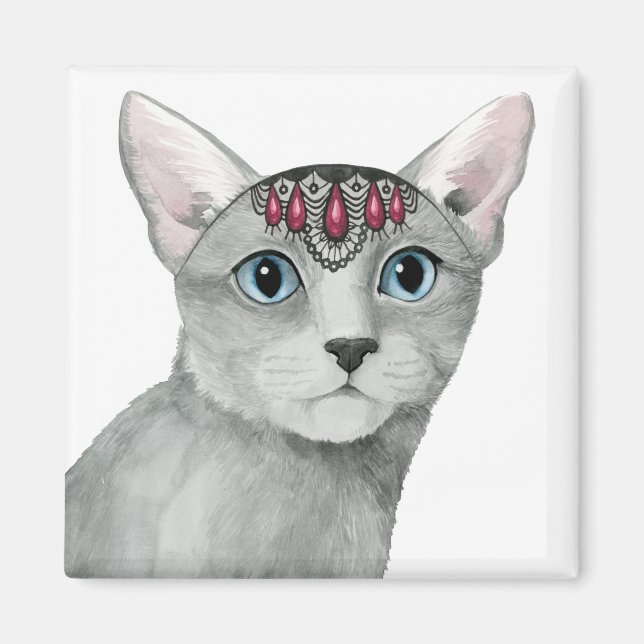 Downton Cat | Bejeweled Magnet (Front)