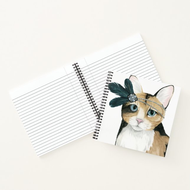 Downton Cat | Bejeweled With Feathers Notebook (Inside)