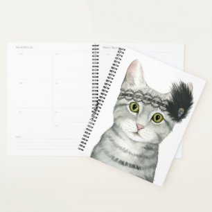 Downton Cat Bejeweled With Lace Planner
