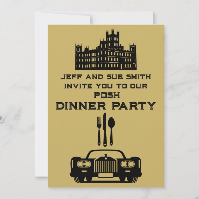 Downton Themed Dinner Party Invitation (Front)
