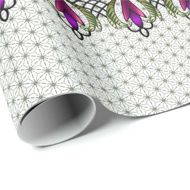 Downtown Abbie's Parlour Walls_Fuchsia,Green,Black Wrapping Paper (Roll Corner)