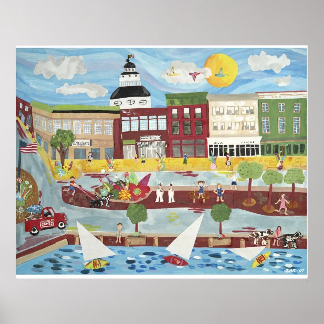Downtown Annapolis in the Summer Poster (Front)