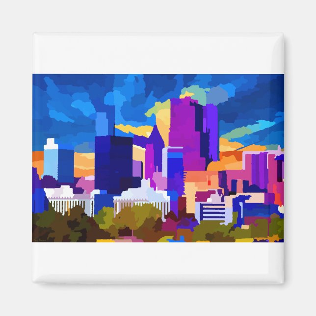 Downtown Atlanta Georgia Skyline at Sunset Magnet (Front)