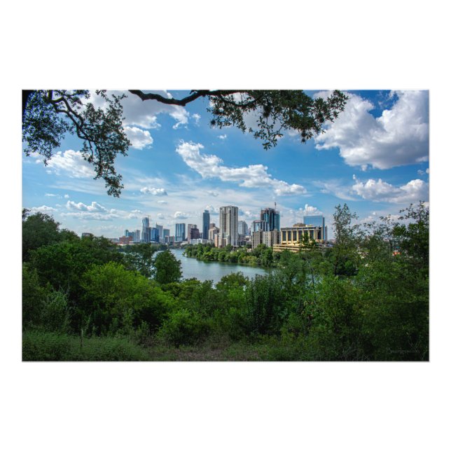Downtown Austin Skyline from Norwood- Austin Texas Photo Print (Front)