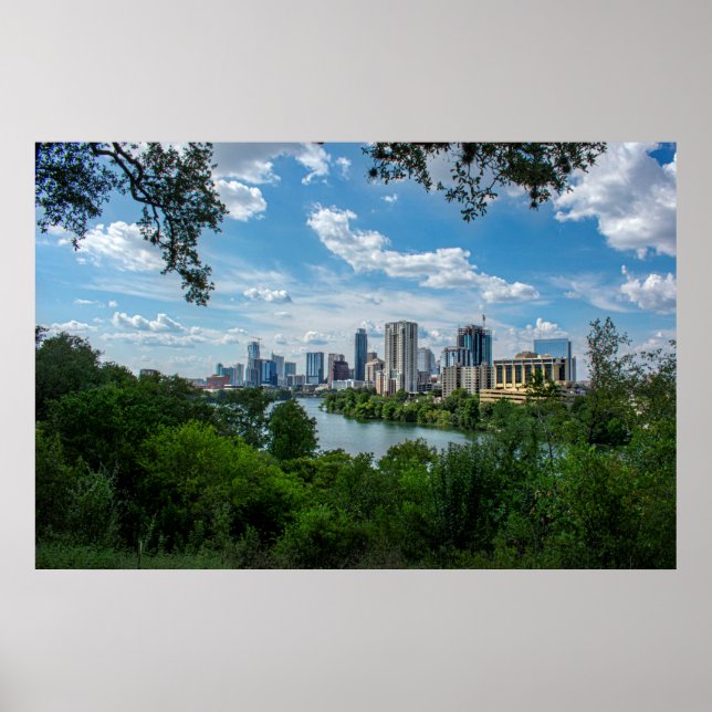 Downtown Austin Skyline from Norwood- Austin Texas Poster (Front)