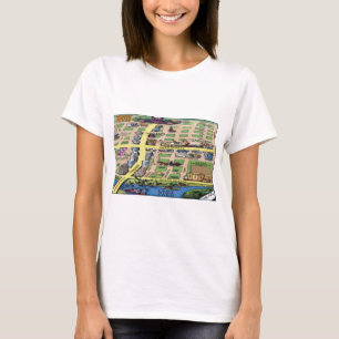 Downtown Austin Texas Cartoon Map T-Shirt