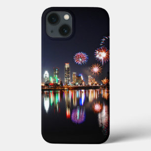 Downtown Austin Texas Night Skyline Fireworks iPhone 13 Case