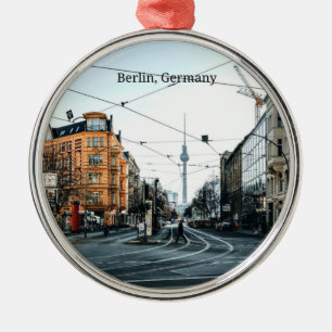 Downtown Berlin, Germany photograph Metal Ornament