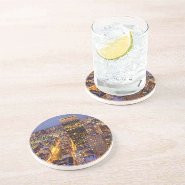 Downtown Boston and Hancock Tower Coaster (Side)