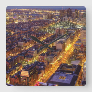 Downtown Boston and Hancock Tower Square Wall Clock