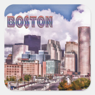 Downtown Boston Dynamic Lighting TEXT Boston Square Sticker