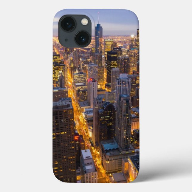 Downtown Chicago skyline at dusk Case-Mate iPhone Case (Back)