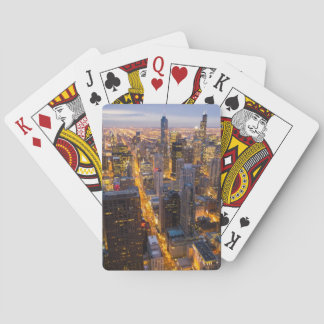 Downtown Chicago skyline at dusk Playing Cards