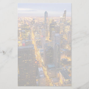 Downtown Chicago skyline at dusk Stationery
