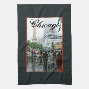 Downtown Chicago Water Tower Place Tea Towel