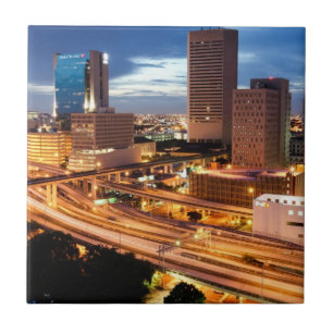 Downtown City View Ceramic Tile