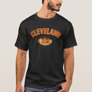 Downtown Cleveland City Skyline Football Fans Vint T-Shirt