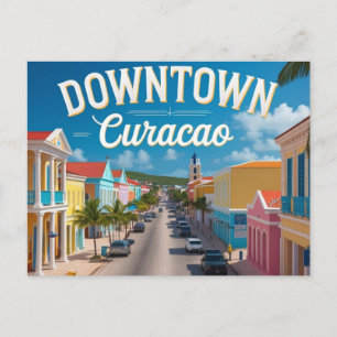 Downtown curacao holiday postcard