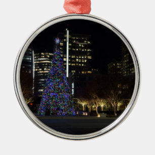 Downtown Dallas Christmas Metal Ornament