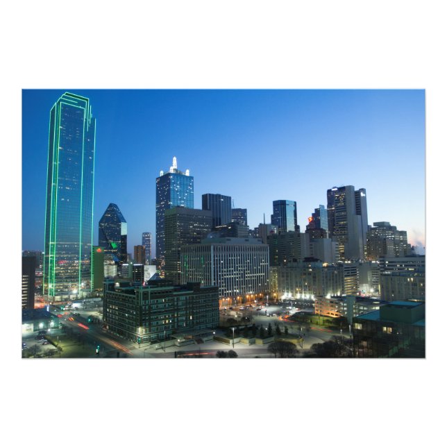 Downtown Dallas in early morning. Photo Print (Front)
