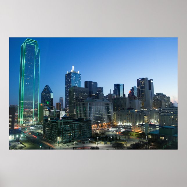 Downtown Dallas in early morning. Poster (Front)