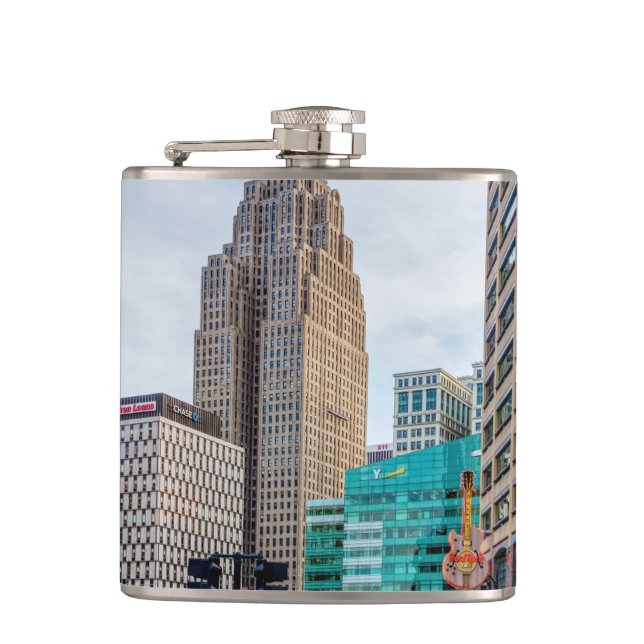 Downtown Detroit Hip Flask (Front)