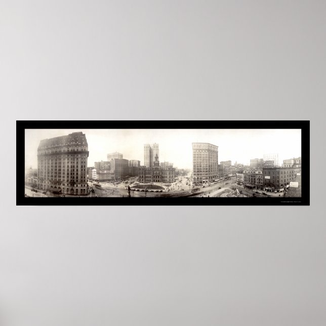 Downtown Detroit Photo 1914 Poster (Front)