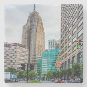 Downtown Detroit Stone Coaster
