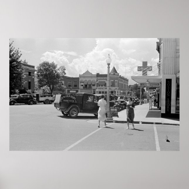 Downtown Fayetteville, Arkansas, 1930s Poster (Front)