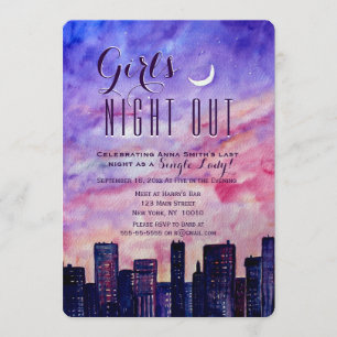 Downtown Girl's Night Out at Sunset Invitation