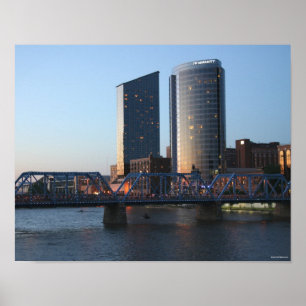 Downtown Grand Rapids at Dusk Poster