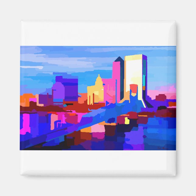 Downtown Jacksonville Florida Skyline Magnet (Front)