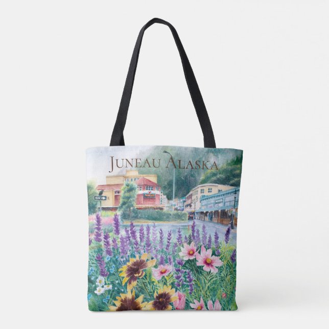 Downtown Juneau Red Dog Saloon Tote Bag (Back)