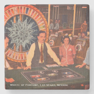 Downtown Las Vegas, Nevada Vintage Casino Scene Stone Coaster