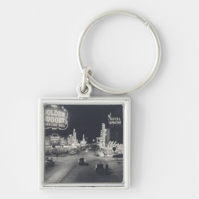 Downtown Las Vegas Retro Key Ring (Front)