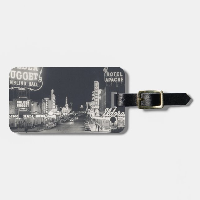 Downtown Las Vegas Retro Luggage Tag (Front Horizontal)