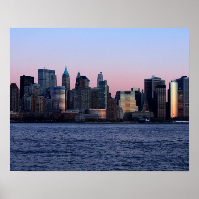 Downtown Manhattan at dusk 2 Poster (Front)