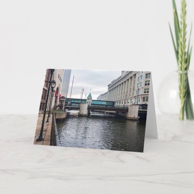 downtown milwaukee riverfront and architecture card (Front)