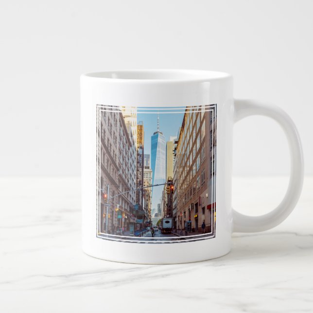 Downtown New York View of World Trade Center Large Coffee Mug (Right)