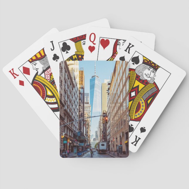 Downtown New York View of World Trade Center Playing Cards (Back)